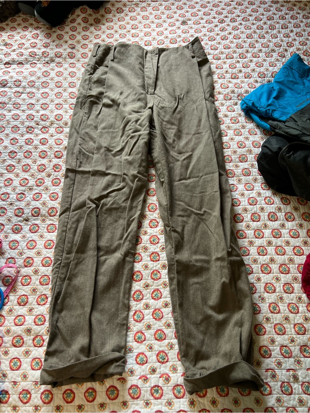 EUC Annette Gortz Wool Dark Tuape Brown Slacks size EU 38 / US 6/8